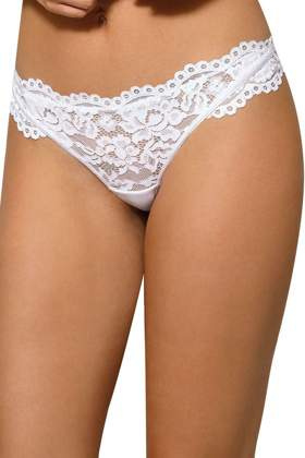 NEWIA WHITE Stringi z koronką, biel