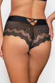 Figi z wysokim stanem, siateczką i koronką SOPHIA, czarne