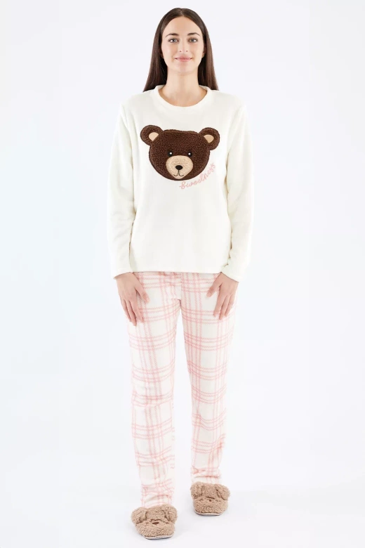 Polarowa ciepła piżama z Misiem Madlen, ecru