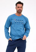Piżama Cornette 322/301 Marathon dł/r S-2XL męska niebieski