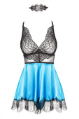 Eve chemise with mask turquoise