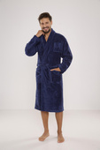 Szlafrok De Lafense 811 Plusz M-2XL męski granatowy