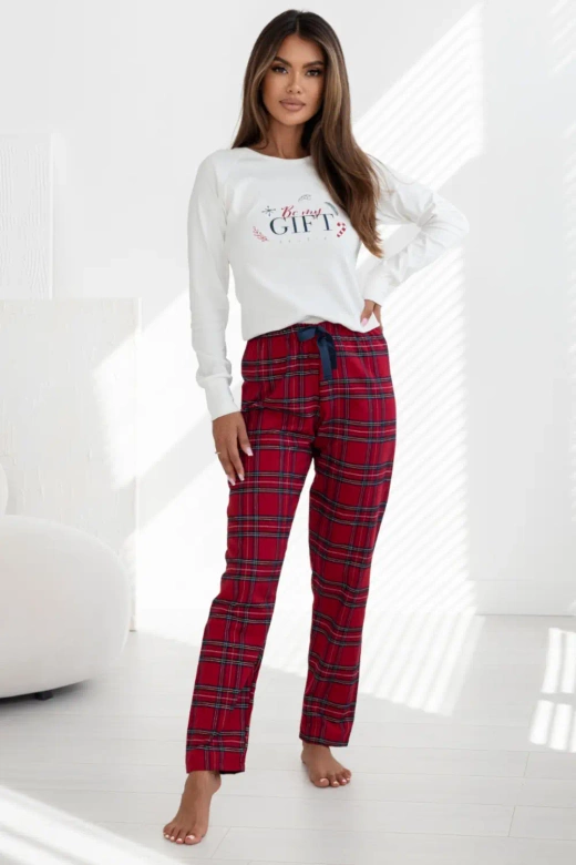 Śliczna piżama damska Maribell 100% bawełna, ecru