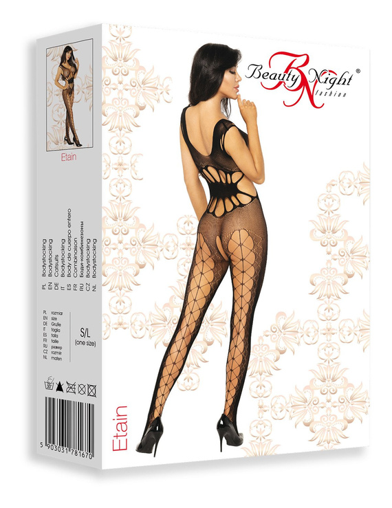 Etain pikantne bodystocking body siatka, czarne