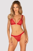 Komplet Elianes biustonosz+stringi, czerwony