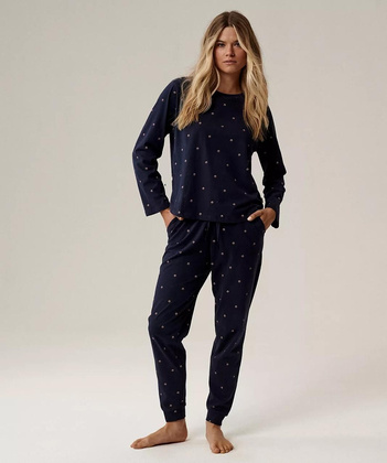 Piżama Atlantic NLP-500 dł/r S-2XL granatowy