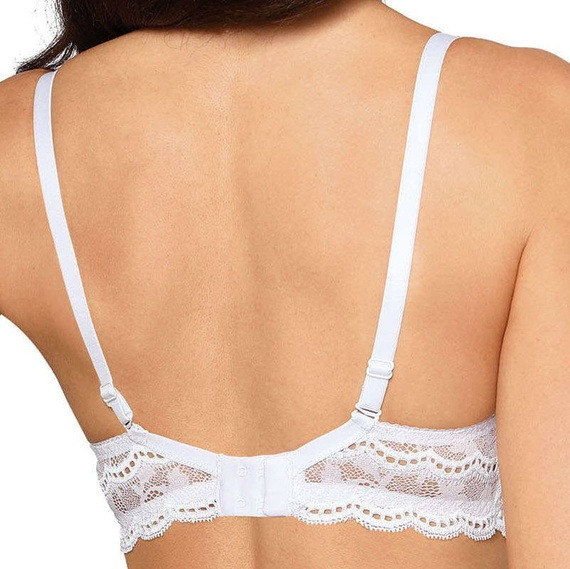 Biustonosz push-up LAGERTA WHITE, koronka biel