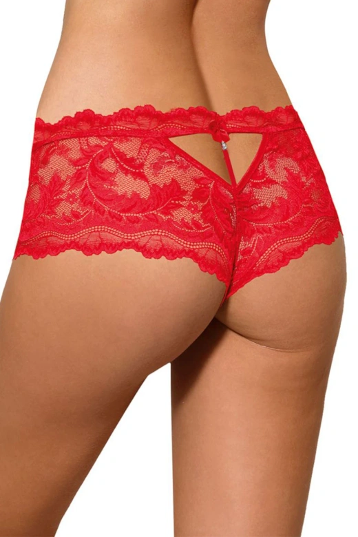 SEFIA Figi z seksownym, koronkowym tyłem, czerwony