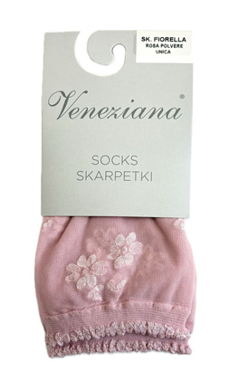 Skarpetki Veneziana Fiorella rosa polvere