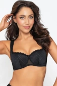 Biustonosz usztywniany balkonetka z koronką SOPHIA, czarny