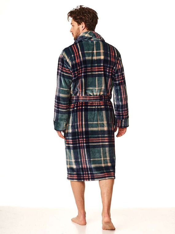 Szlafrok Key MGL 476 B22 zielony-granatowy