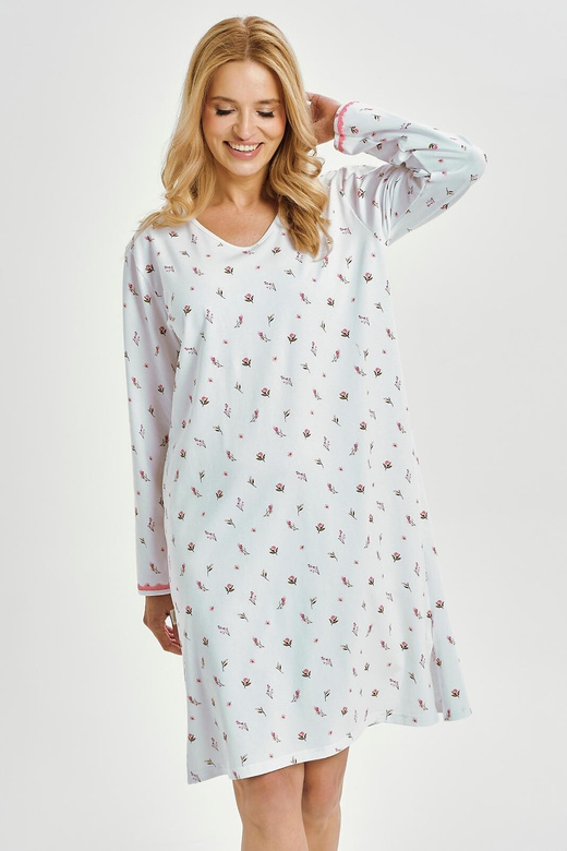 Koszula Taro Elodie 3433 dł/r M-XL Z25/26 damska biały-kwiatki