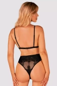 Seksowne body MADERRIS z siateczki i koronki, czarń