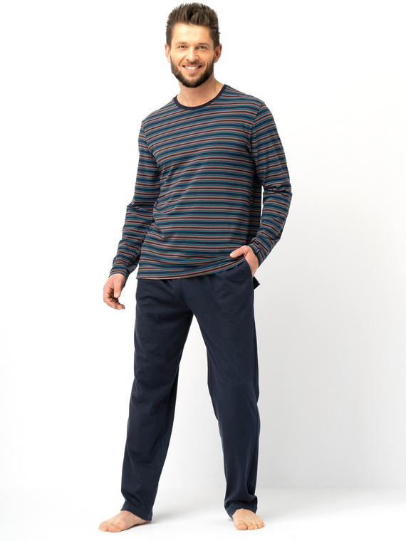Piżama Key MNS 315 B25 dł/r M-2XL męska brązowy
