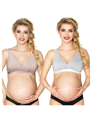 Biustonosz soft bez fiszbin Mitex Lilly A'2 grey-pink