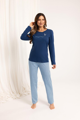 Piżama Regina 714 dł/r 2XL-3XL Z25/26 damska melanż jasny