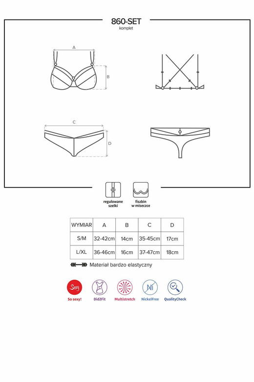 Obsessive 860-SET-1 (kolor: czarny, typ: komplet)