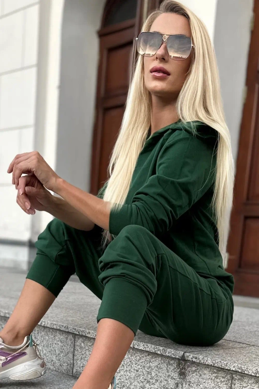 Modny komplet damski/dres z kapturem Seattle, zielony