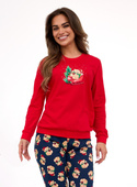 Piżama Cornette 671/422 Teddy dł/r Christmas S-2XL damska czerwony