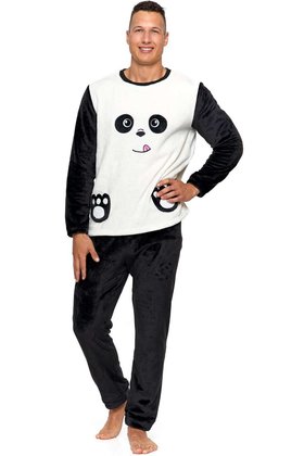 Ciepła miękka męska piżama polar soft panda 6200-002