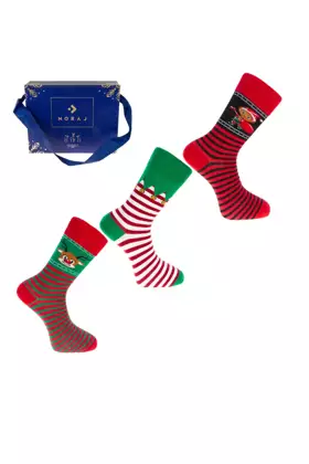 Męskie Skarpetki Świąteczne CMLS500-005 3-pack w świątecznym pudełku bawełna