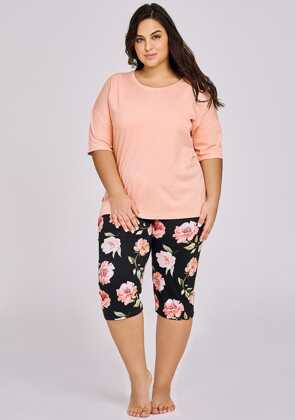 Piżama Taro Margot 3161 3/4 2XL-4XL L24 morelowy