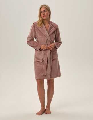 Szlafrok Henderson Ladies 41949 FumiS-2XL dusty rose