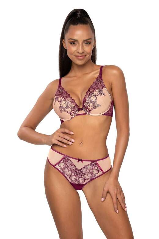 Biustonosz push-up bralette Mat M-3808/11/1 Maureen beżowy-fioletowy