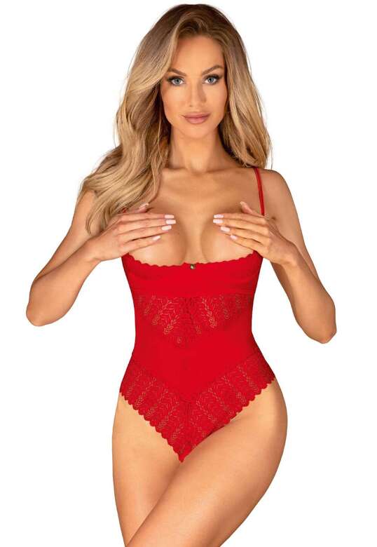 Body Obsessive Ingridia Teddy XS-2XL czerwony