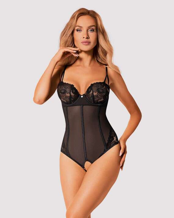 Body Obsessive Serena Love Teddy XS-2XL czarny