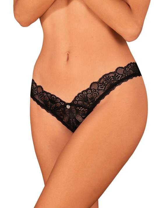 Figi Obsessive Donna Dream Crotchless Thong XS-2XL czarny