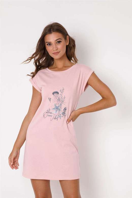Koszula Aruelle Scarlette Nightdress kr/r XS-2XL różowy pudrowy