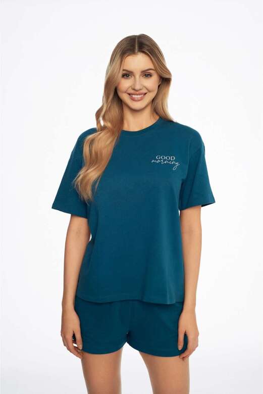 Piżama Henderson Ladies 41314 Abstract kr/r S-2XL dark turquoise