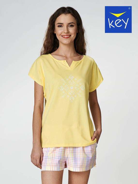 Piżama Key LNS 420 A22 S-XL żółty-kratka