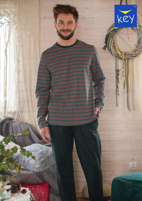 Piżama Key MNS 380 B21 3XL-4XL zielony-paski