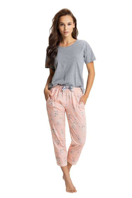 Piżama Luna 679 kr/r 3XL damska szary-morelowy