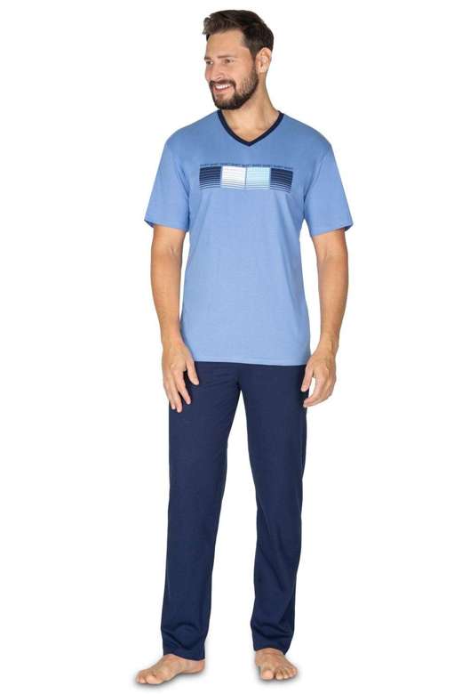 Piżama Regina 605 kr/r 2XL-3XL męska niebieski