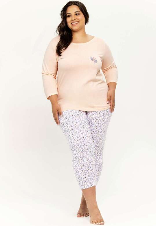 Piżama Taro Ariella 3257 3/4 4XL-6XL Z25 morelowy