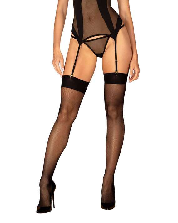 Pończochy Obsessive S823 Stockings S-L czarny